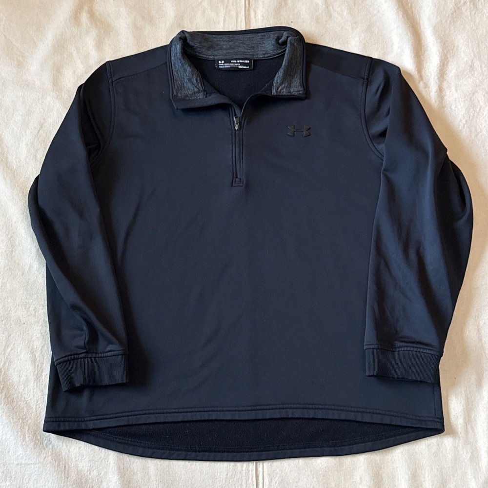 Under Armour Cold Gear GOLF Black Stretch 1/4 Zip Performance Jacket Men's Large
